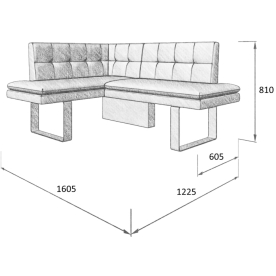 Диван Magic 120-158L левый