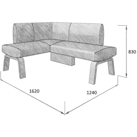 Диван Pride 120-158 L левый