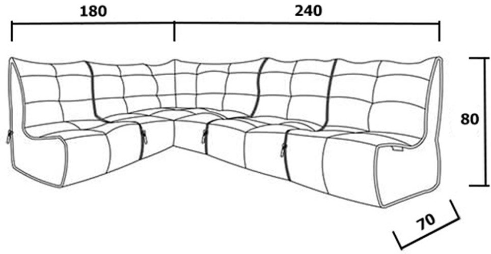 Модульный диван Shape угловой +3 бескаркасный бежевый