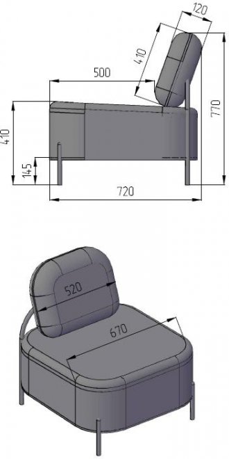 Кресло Gawaii светло-серое
