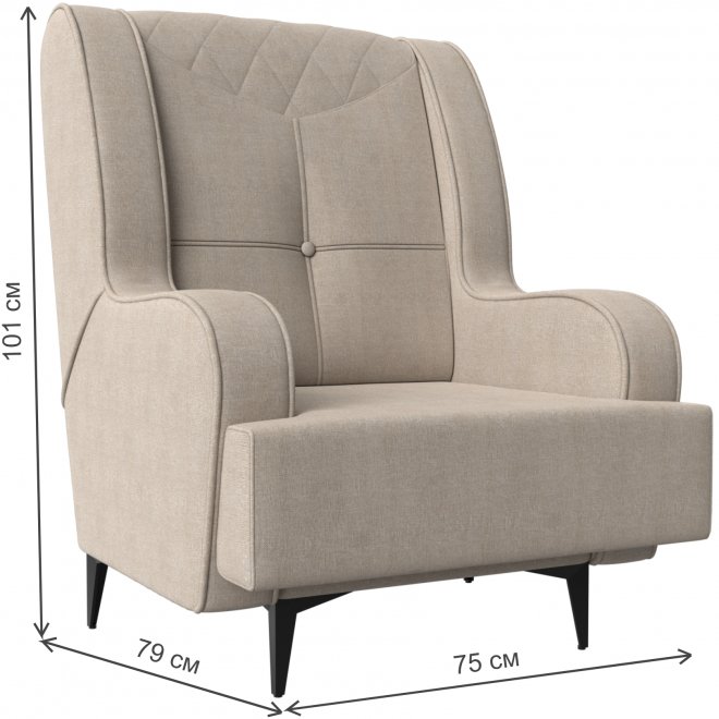 Кресло Прайм-Нова бежевая рогожка