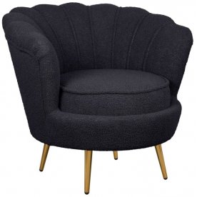 Низкое кресло Pearl Black Boucle