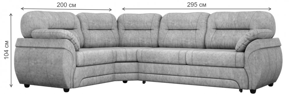 Диван угловой Капри велюр бежевывй левый