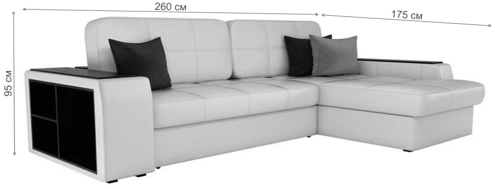 Диван угловой Брюссель эко-кожа бежевый правый