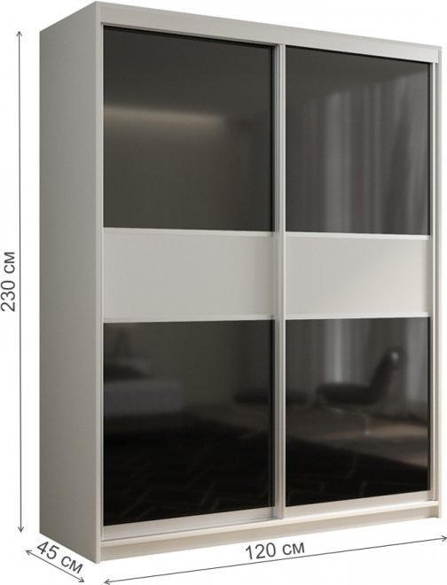 Шкаф-купе Кааппи 12 120х45 белый бриллиант