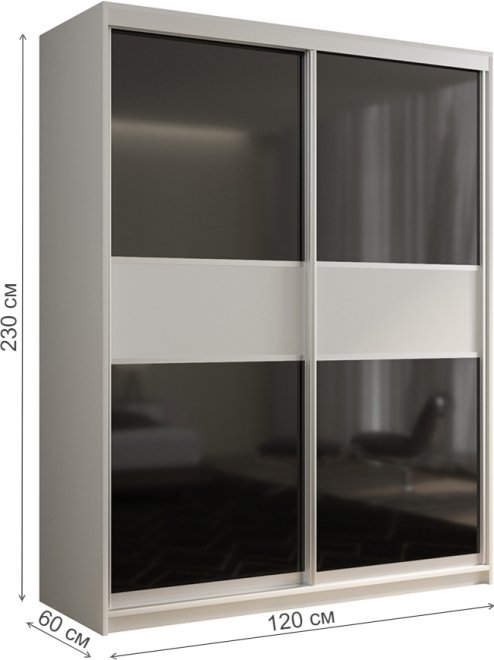 Шкаф-купе Кааппи 12 120х60 белый бриллиант