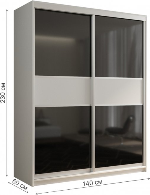 Шкаф-купе Кааппи 12 140х60 белый бриллиант