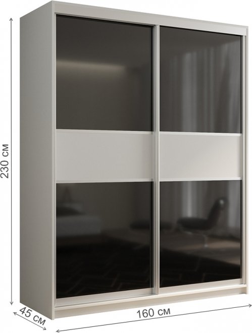 Шкаф-купе Кааппи 12 160х45 белый бриллиант