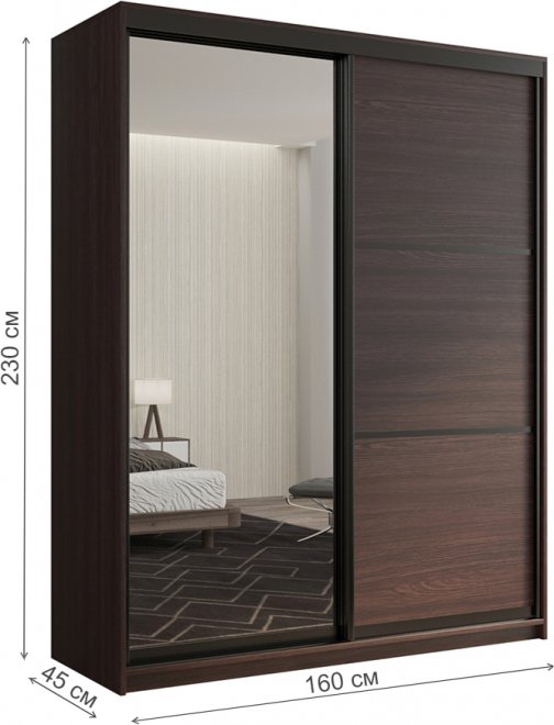 Шкаф-купе Кааппи 2 160х45 венге