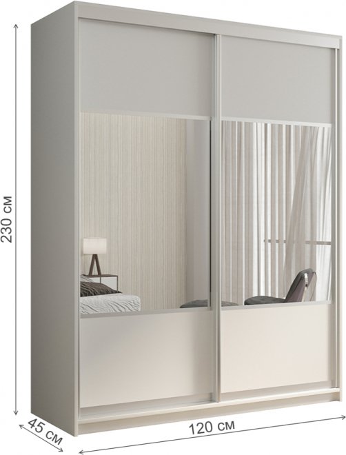 Шкаф-купе Кааппи 6 120х45 белый бриллиант