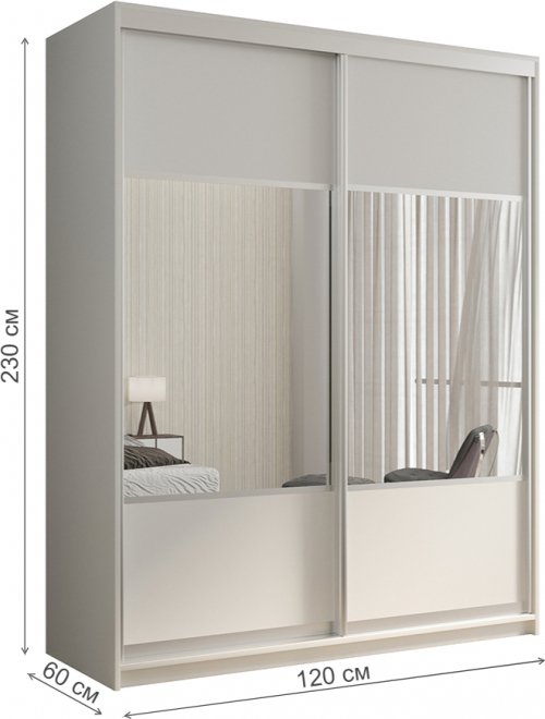 Шкаф-купе Кааппи 6 120х60 белый бриллиант