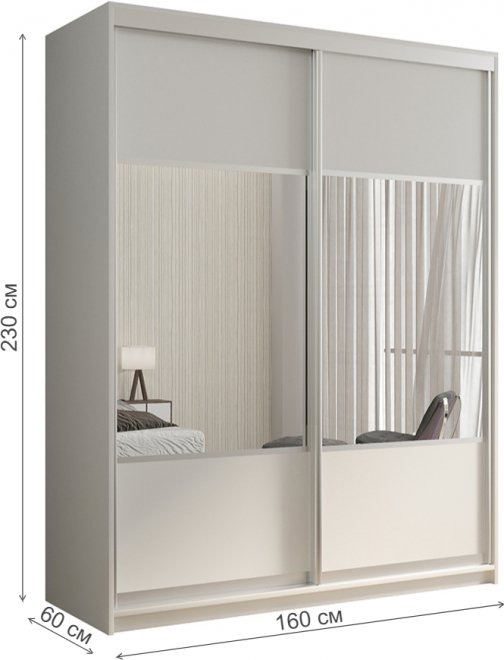 Шкаф-купе Кааппи 6 160х60 белый бриллиант