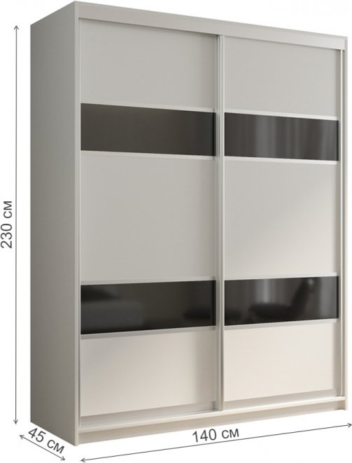 Шкаф-купе Кааппи 7 140х45 белый бриллиант