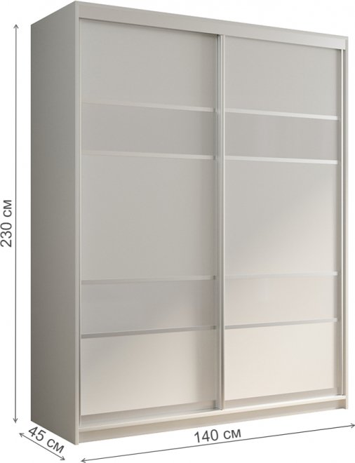 Шкаф-купе Кааппи 8 140х45 белый бриллиант