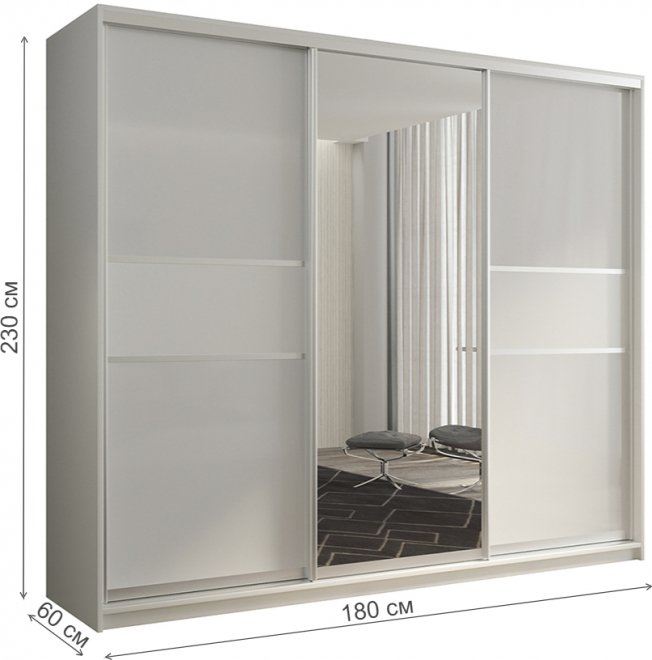 Шкаф-купе Кааппи 10 180х60 белый бриллиант