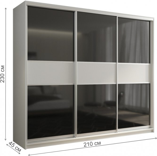 Шкаф-купе Кааппи 12 210х45 белый бриллиант