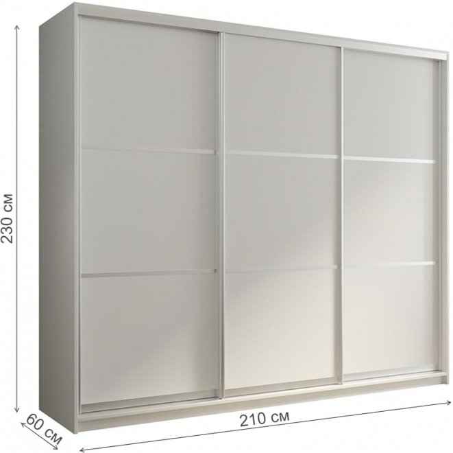 Шкаф-купе Кааппи 4 210х60 белый бриллиант