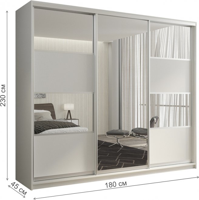 Шкаф-купе Кааппи 5 180х45 белый бриллиант