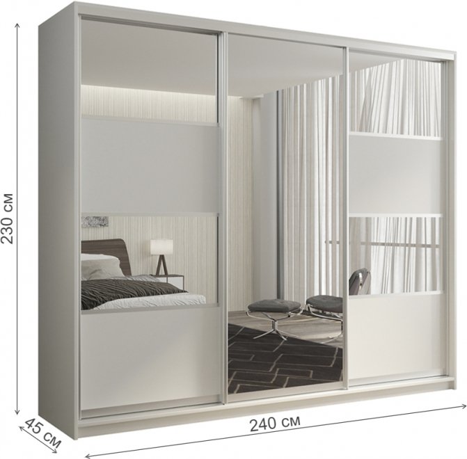 Шкаф-купе Кааппи 5 240х45 белый бриллиант