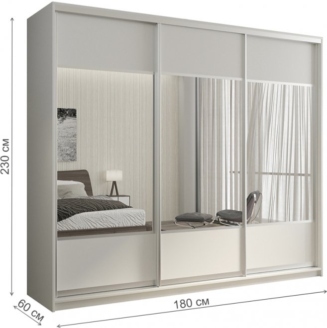 Шкаф-купе Кааппи 6 180х60 белый бриллиант