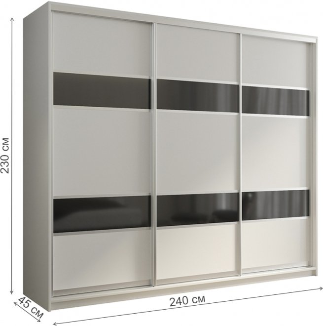 Шкаф-купе Кааппи 7 240х45 белый бриллиант