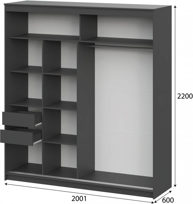 Шкаф-купе Амаи графит серый