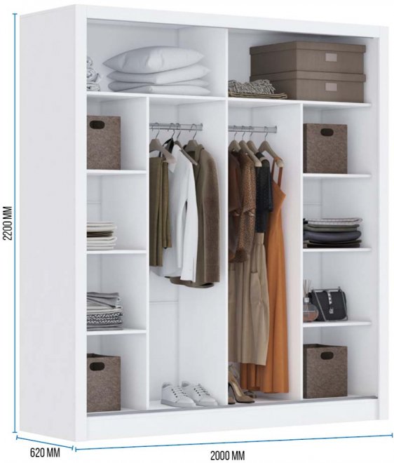 Шкаф-купе Арабеска-1 2 м белый