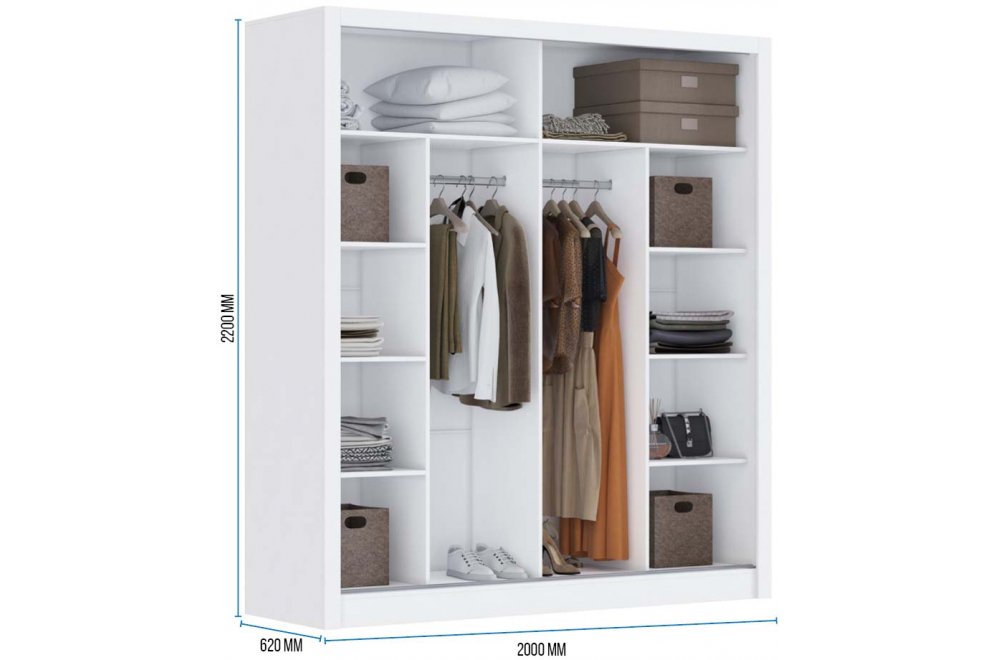 Шкаф-купе Арабеска-1 2 м белый