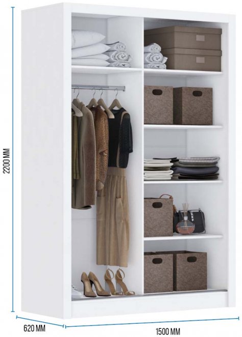Шкаф-купе Арабеска-2 1,5 м белый