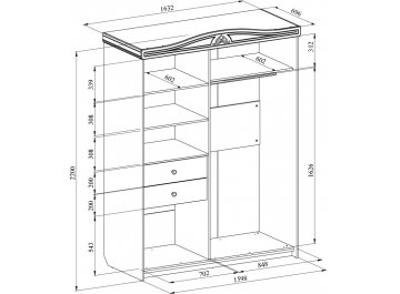 Шкаф-купе Ассоль плюс АС-16 ваниль