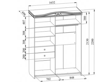 Шкаф-купе Ассоль плюс АС-20 ваниль