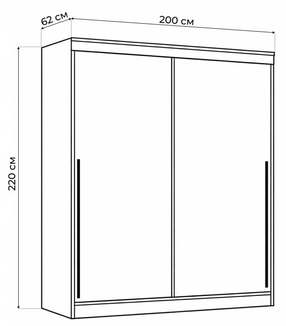 Шкаф-купе Айвор 2,0 м графит