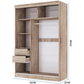 Шкаф-купе без зеркал 1,5 м