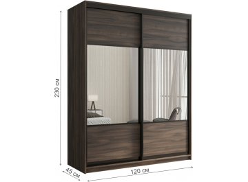 Шкаф-купе с зеркалом Кааппи 6 120х45 орех тьеполо