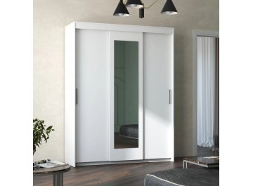 Шкаф-купе с зеркалом Осдер ШК-017 1600 белый гладкий / белый гладкий