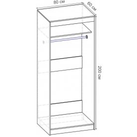 Шкаф-купе Риф 2 ШК.018.800-28 вариант 3