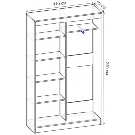 Шкаф-купе Риф 2 ШК.021.1100-23 вариант 4