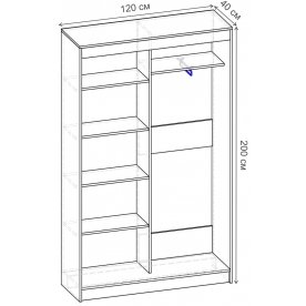 Шкаф-купе Риф 2 ШК.020.1200-24 вариант 5