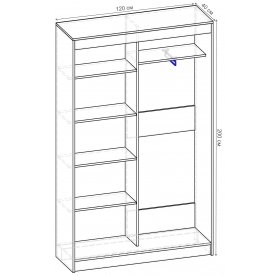 Шкаф-купе Риф 2 ШК.020.1200-30 вариант 5