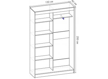 Шкаф-купе Риф 2 ШК.021.1300-23 вариант 4