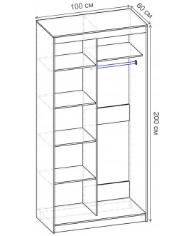 Шкаф-купе Риф 2 ШК.022.1000-23 вариант 4