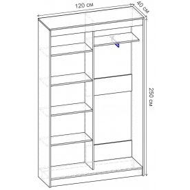 Шкаф-купе Риф 2 ШК.021.1200-28 вариант 3
