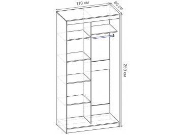 Шкаф-купе Риф 2 ШК.023.1100-23 вариант 4