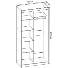 Шкаф-купе Риф 2 ШК.022.1200-28 вариант 3