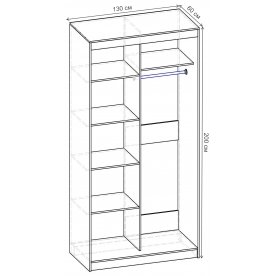Шкаф-купе Риф 2 ШК.022.1300-31 вариант 6