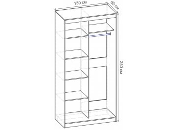 Шкаф-купе Риф 2 ШК.023.1300-01
