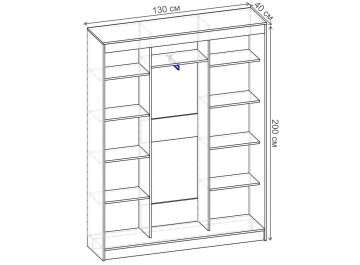 Трехдверный шкаф-купе Риф 3 ШК.024.1300-01 ЛДСП ясень шимо темный / ясень шимо светлый