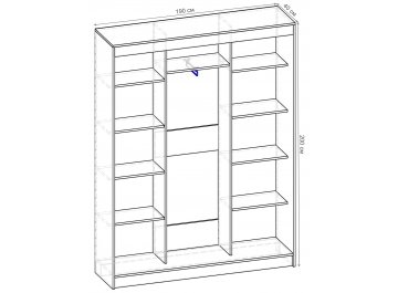 Шкаф-купе Риф 3 ШК.024.1900-01/21 вариант 2