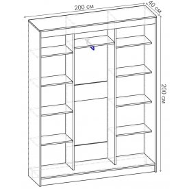 Шкаф-купе Риф 3 ШК.024.2000-01
