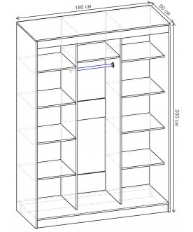 Шкаф-купе Риф 3 ШК.026.1800-01